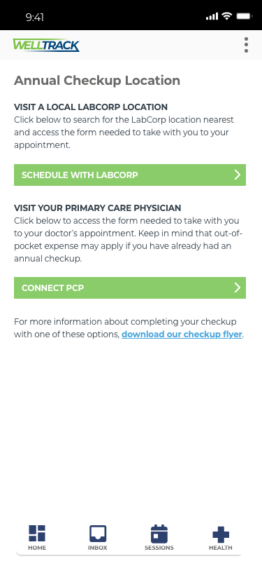 API annual checkup data endpoint display